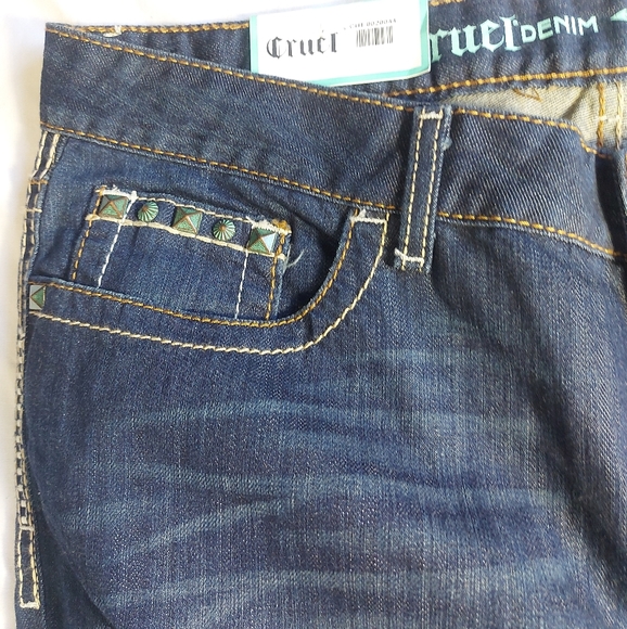 NWT Rocky Mountain Clothing Cruel Denim ABBY blue jeans, 33/15 long - Picture 7 of 15